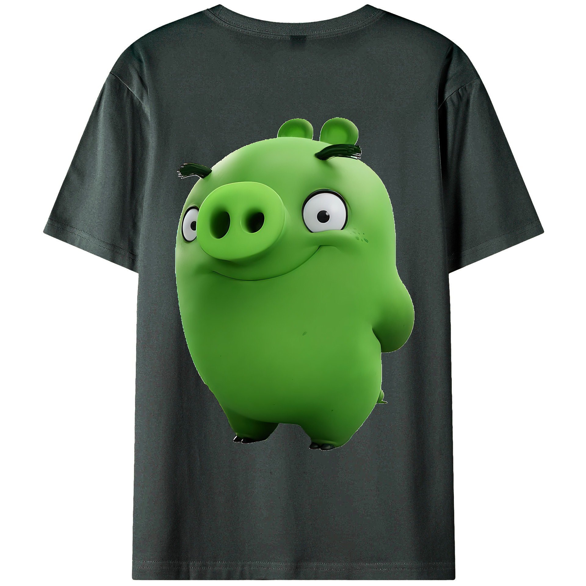 （画像用） Angry Birds アングリーバード 綿100％ メンズ半袖Tシャツ（バックプリント） 通気性